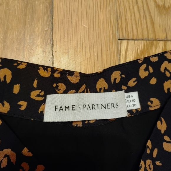 Fame And Partners Cheetah Wide Leg Pants Size 6 Wide Leg Flowy Boho - Picture 4 of 4